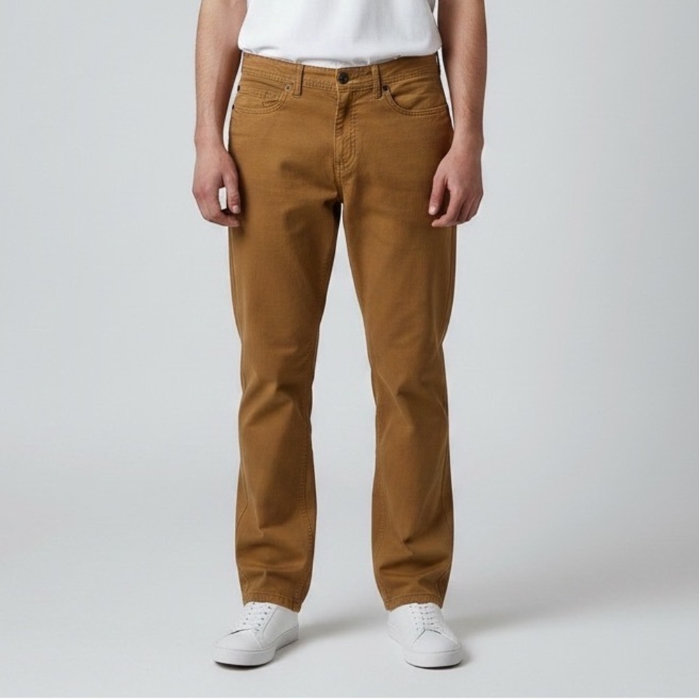 ROWM Mens Tobacco Brown 100% Cotton Canvas Straight Leg Pants 32x32 NWT